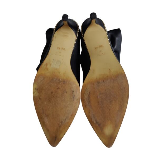 Coach Women's Sz 8 Wynie Bootie Cinched Black Leather Pointy Toe Stiletto Heel - Picture 3 of 10